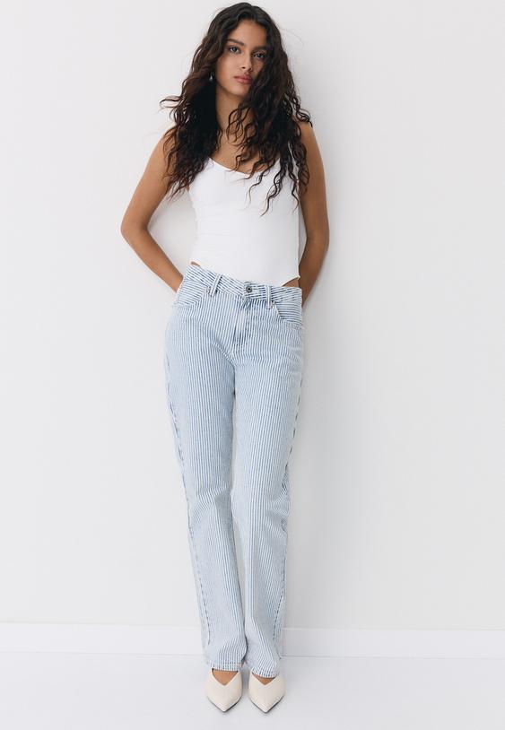 Stradivarius Strappy V-Neck Bodysuit Ecru Xl