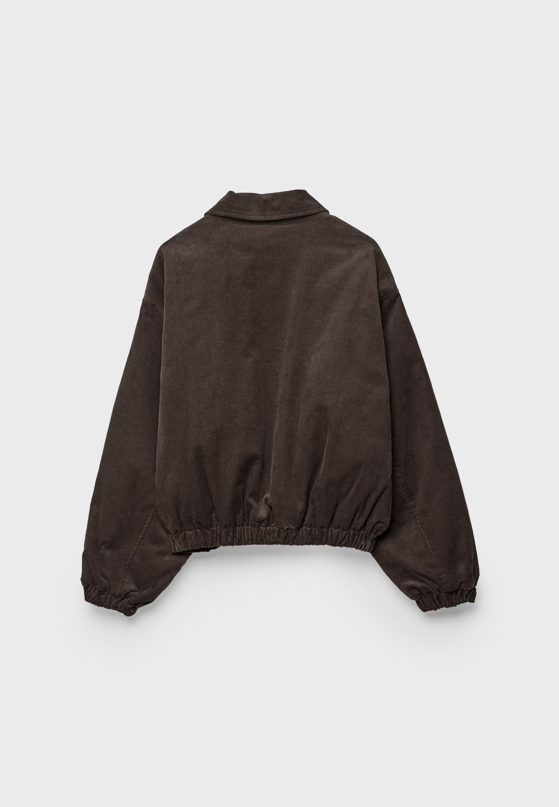 Corduroy Padded Jacket — Brown