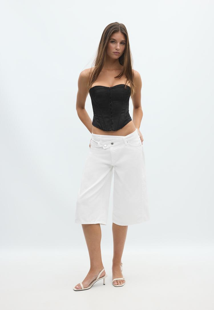 Stradivarius Korzet Se Šněrováním Black L