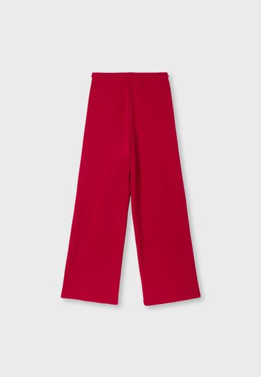 Soft-touch palazzo jogger trousers — Red 8