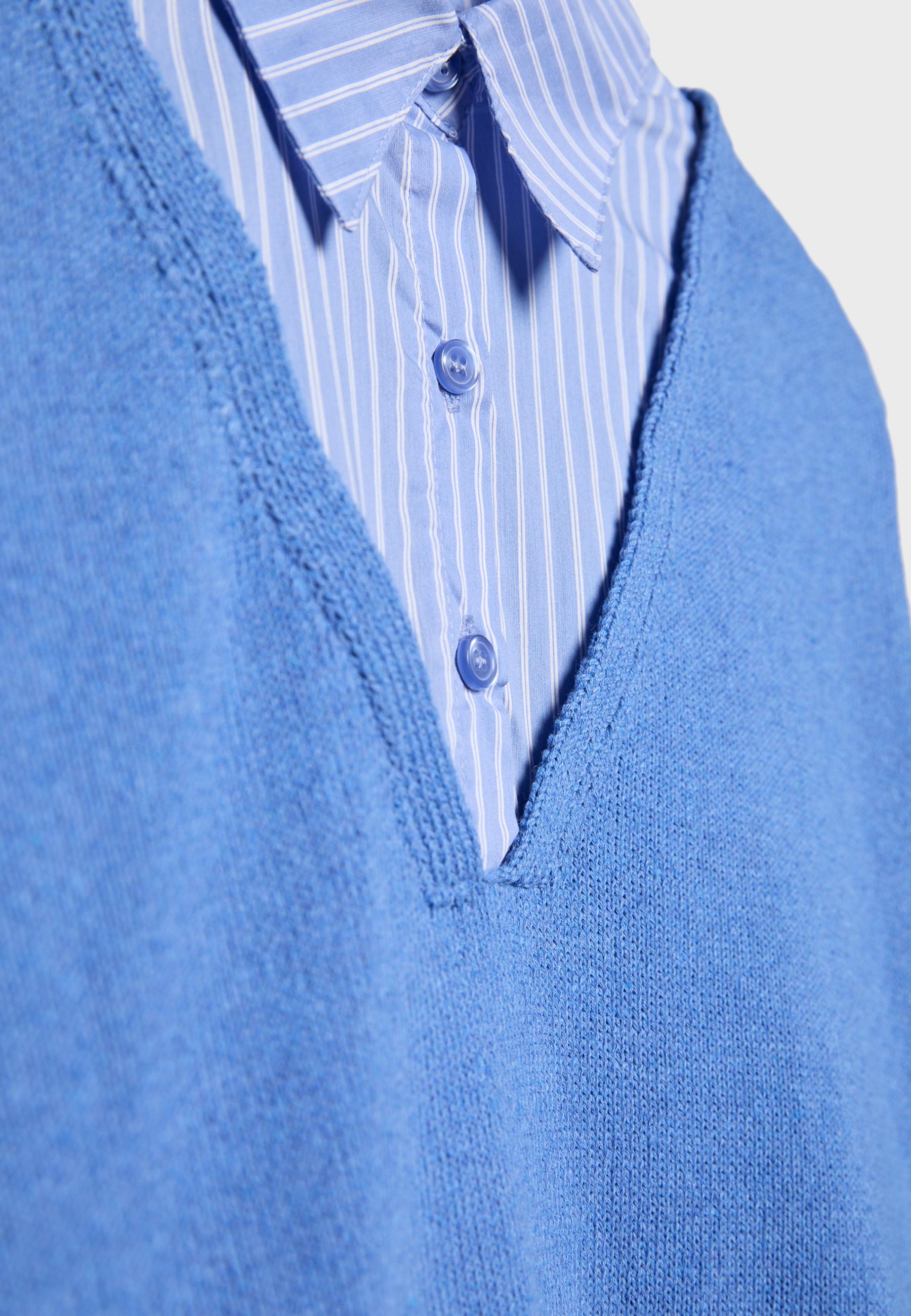 Two-fabric knit jumper — Royal blue