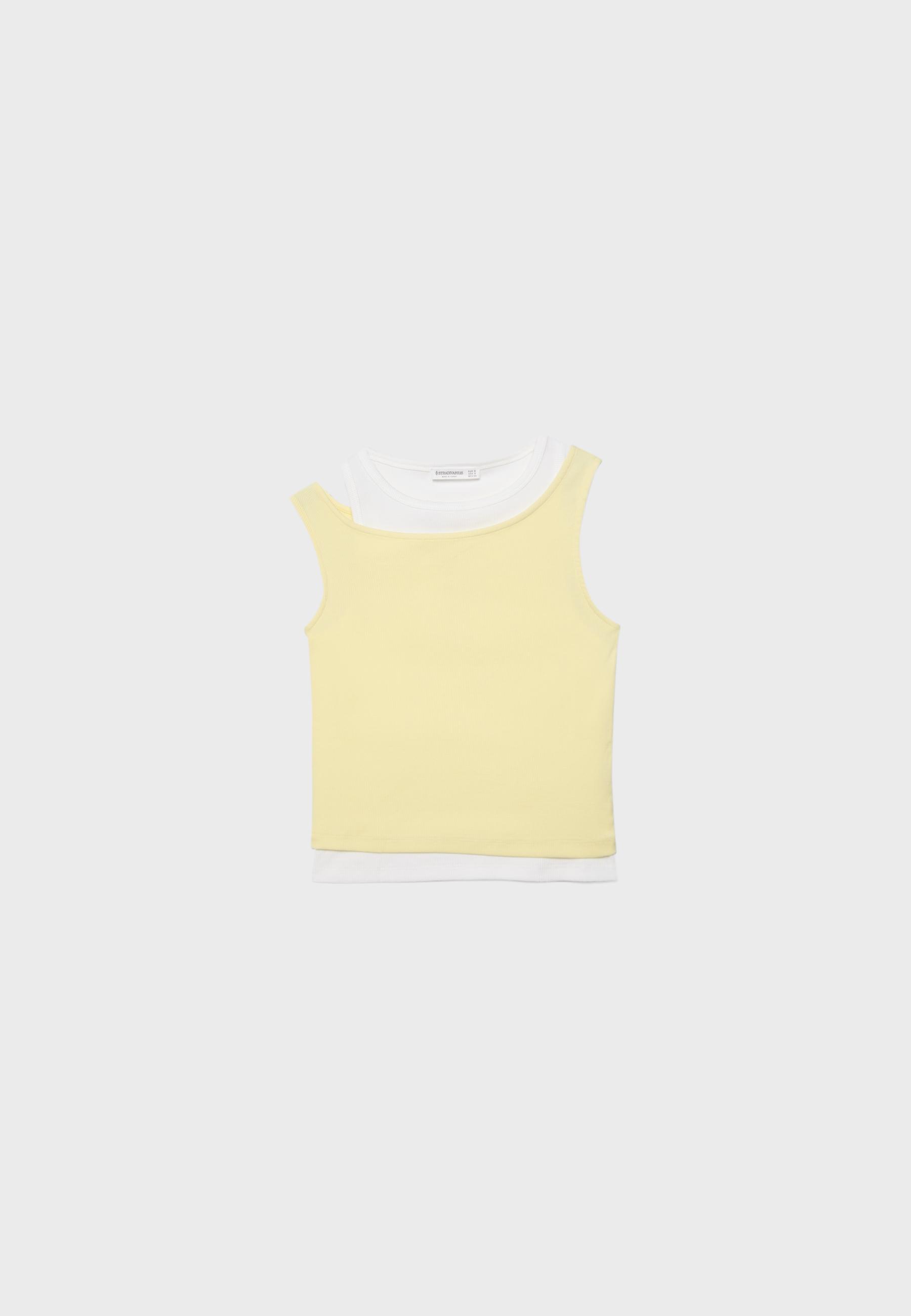 Double layer T-shirt — Pastel yellow