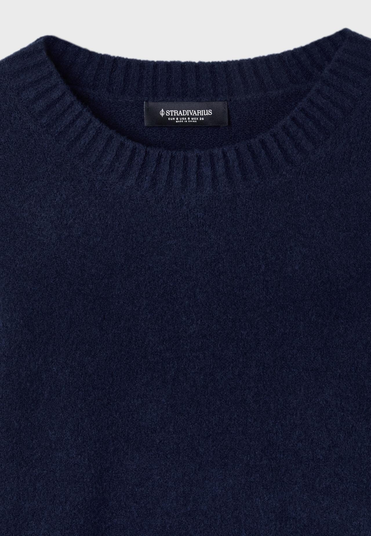 Soft-touch basic knit jumper — Navy blue
