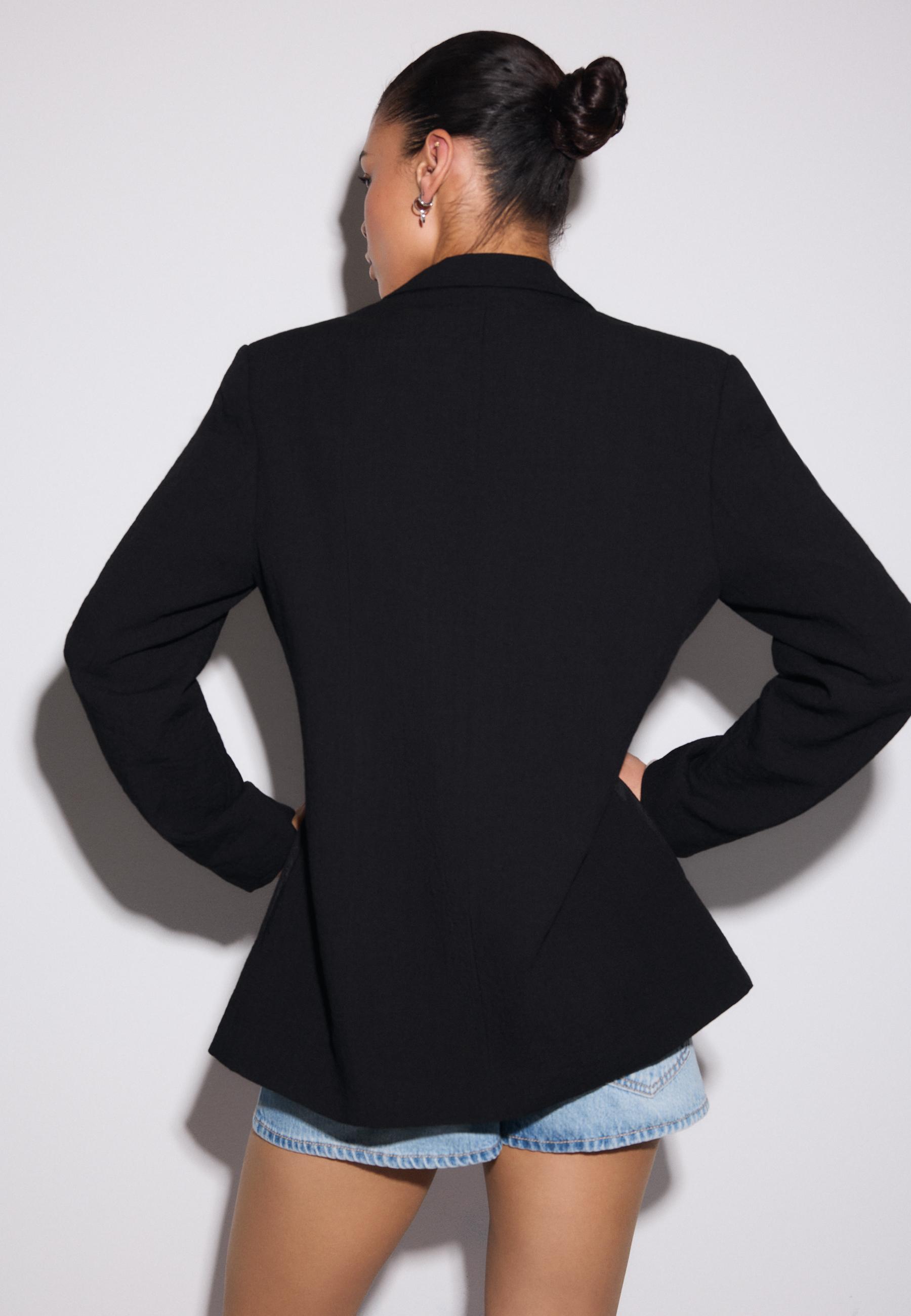 Fitted rustic blazer — Black