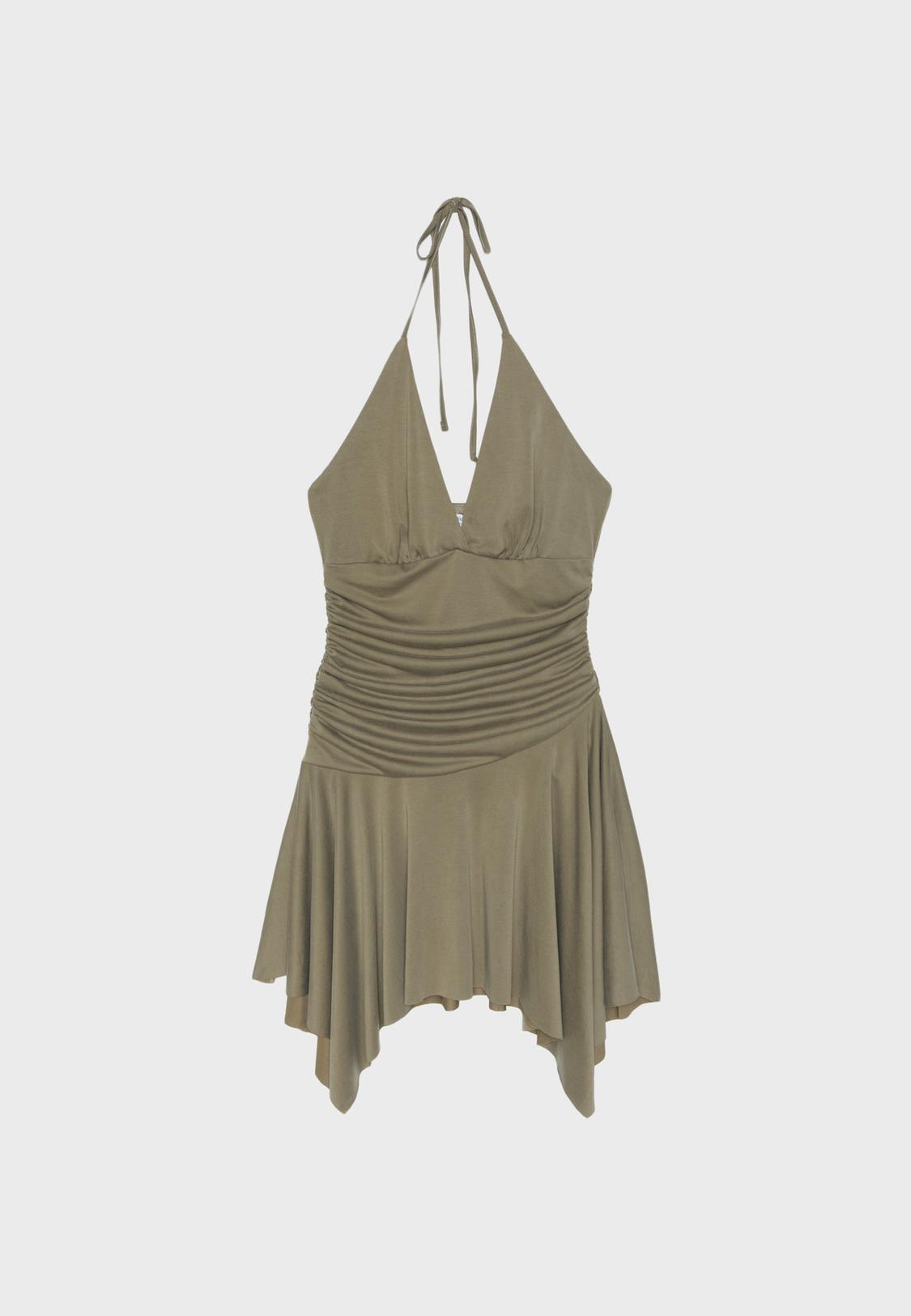 strapless open back dress Jodie Dress, in Moss Green Luxe Satin | Show Me Your Mumu main image 1