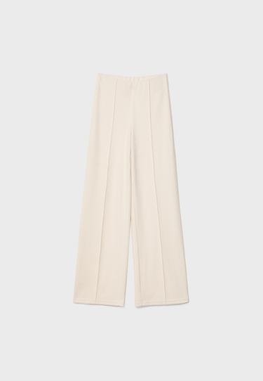 Soft-touch pintuck trousers — Ecru 7