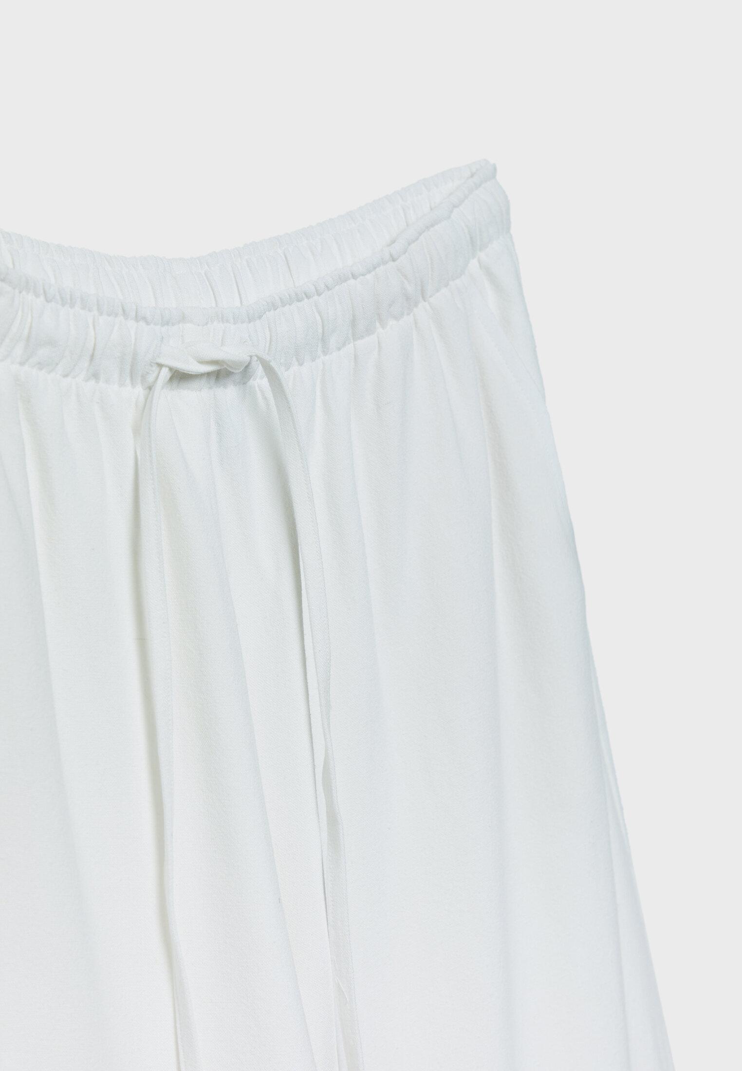 Straight-leg linen-look trousers — Ecru