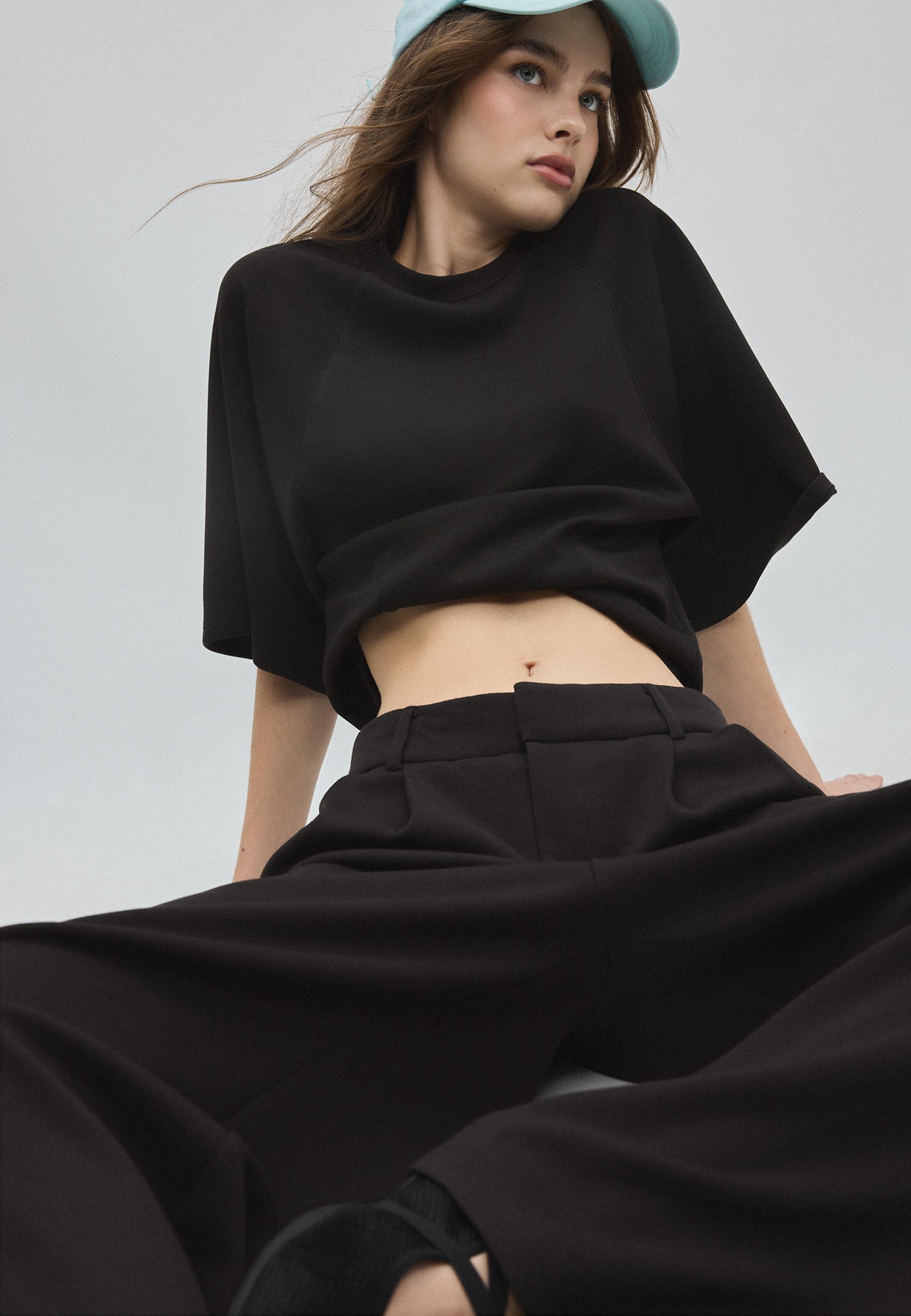 Soft-touch short sleeve T-shirt — Black