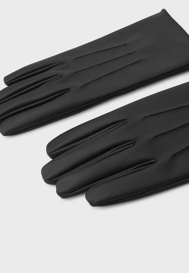 Basic leather effect gloves — Black 3