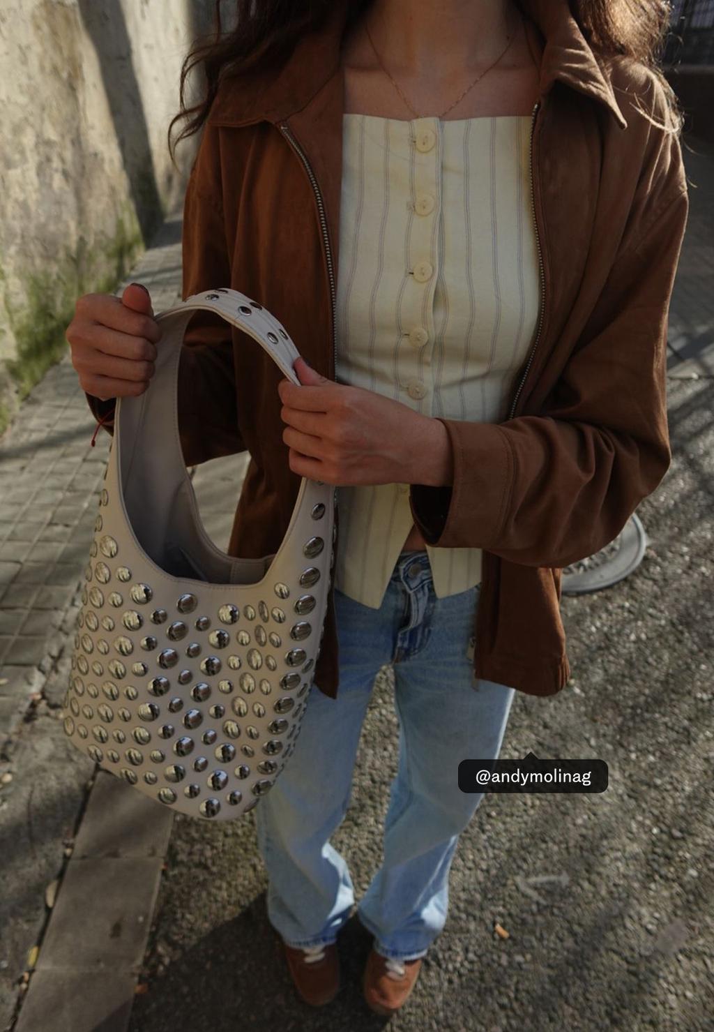Gilet con fiocco e righe in lino