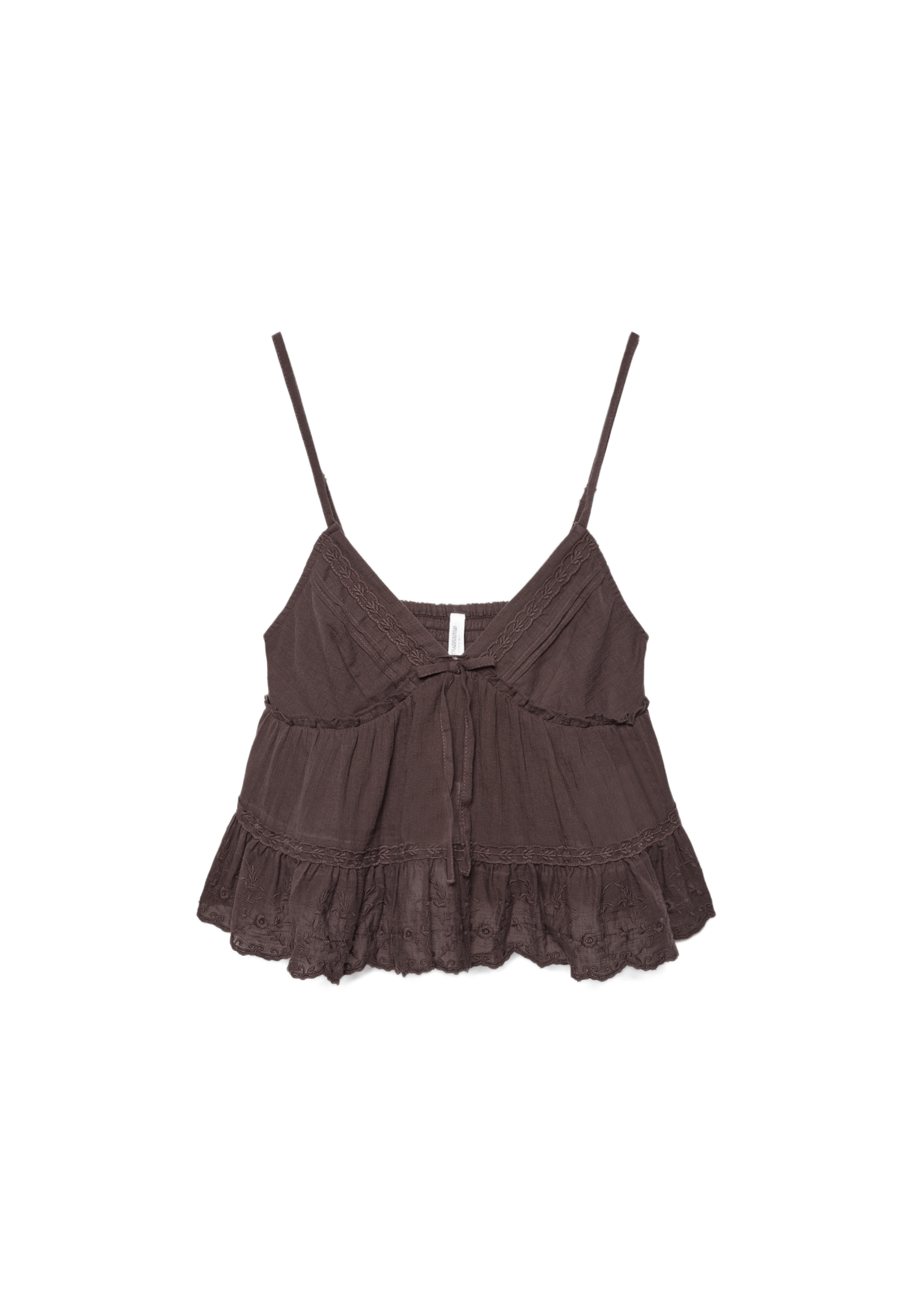 Embroidered flowing strappy top