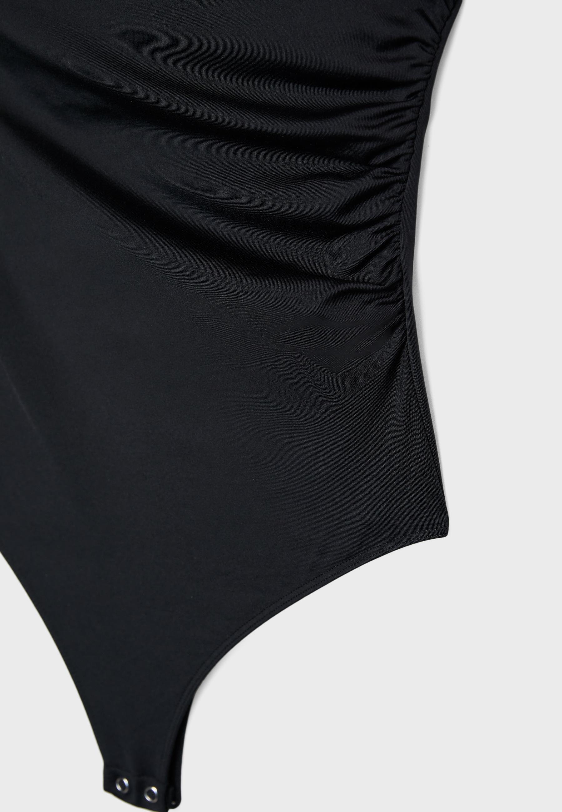 Gathered bodysuit — Black