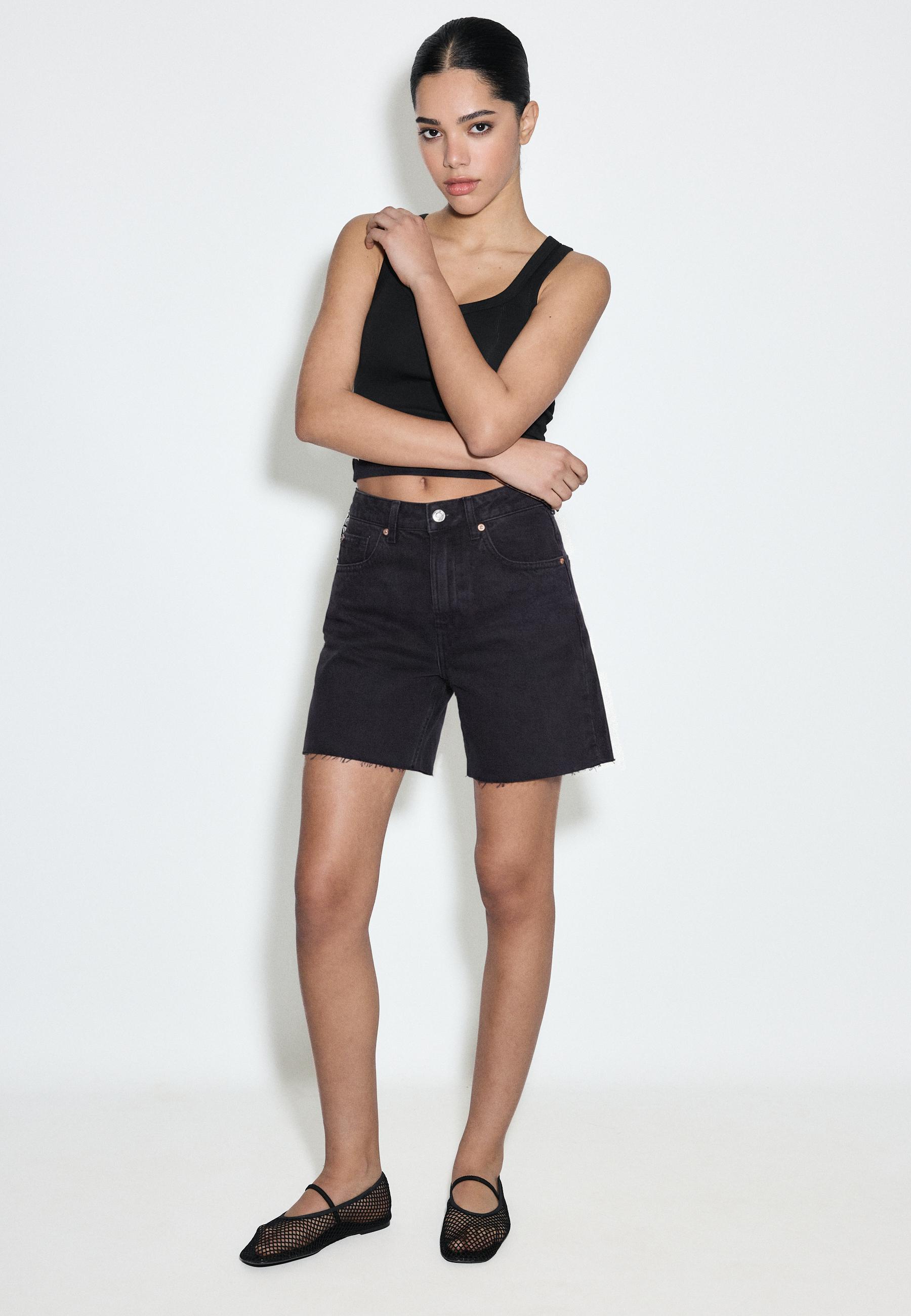 Mesh strap ballet flats — BLACK