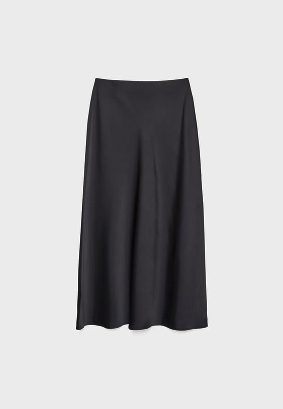 Saten midi etek - Görsel 8