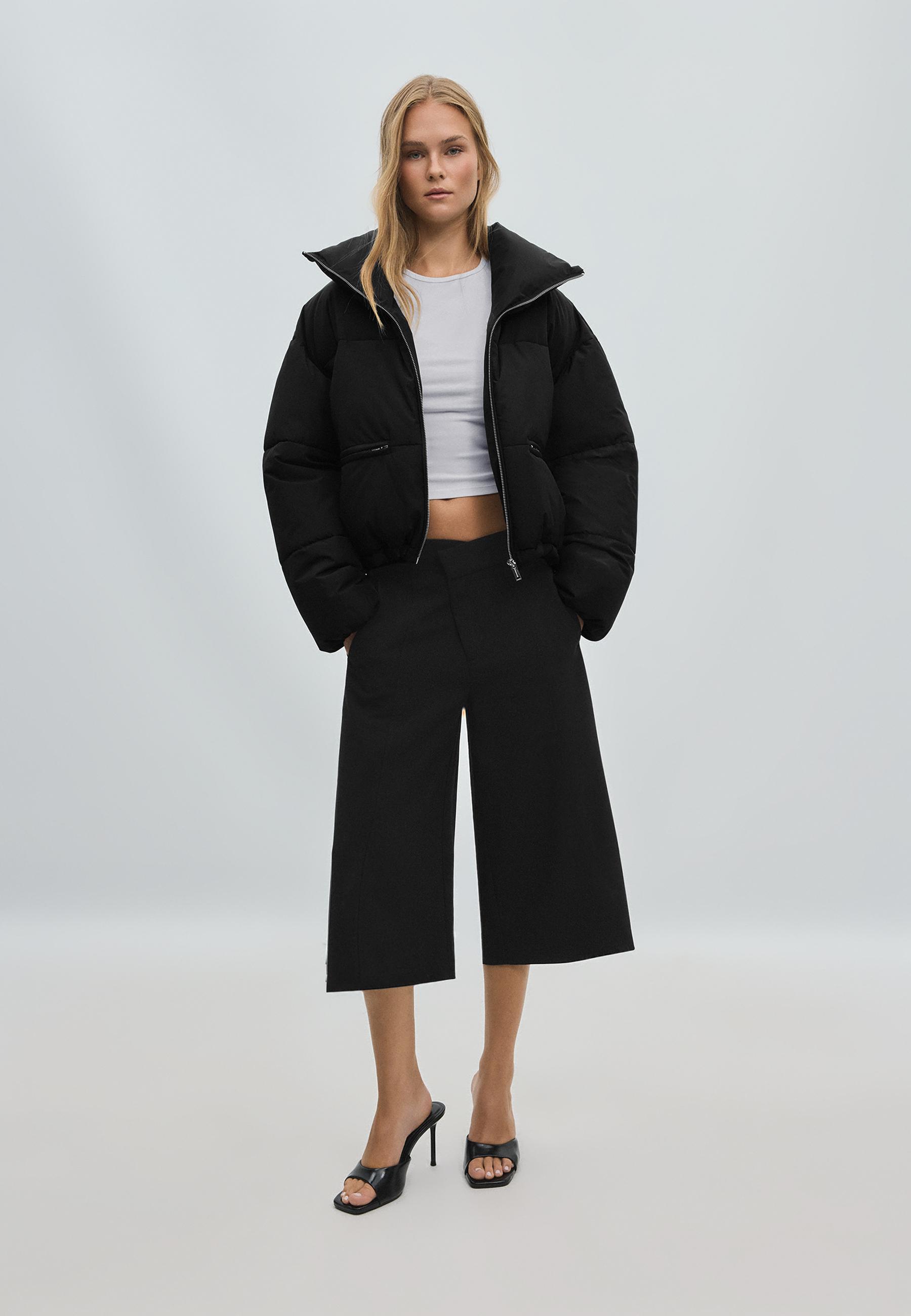 High neck cropped down jacket - Women's fashion | Stradivarius Iraq