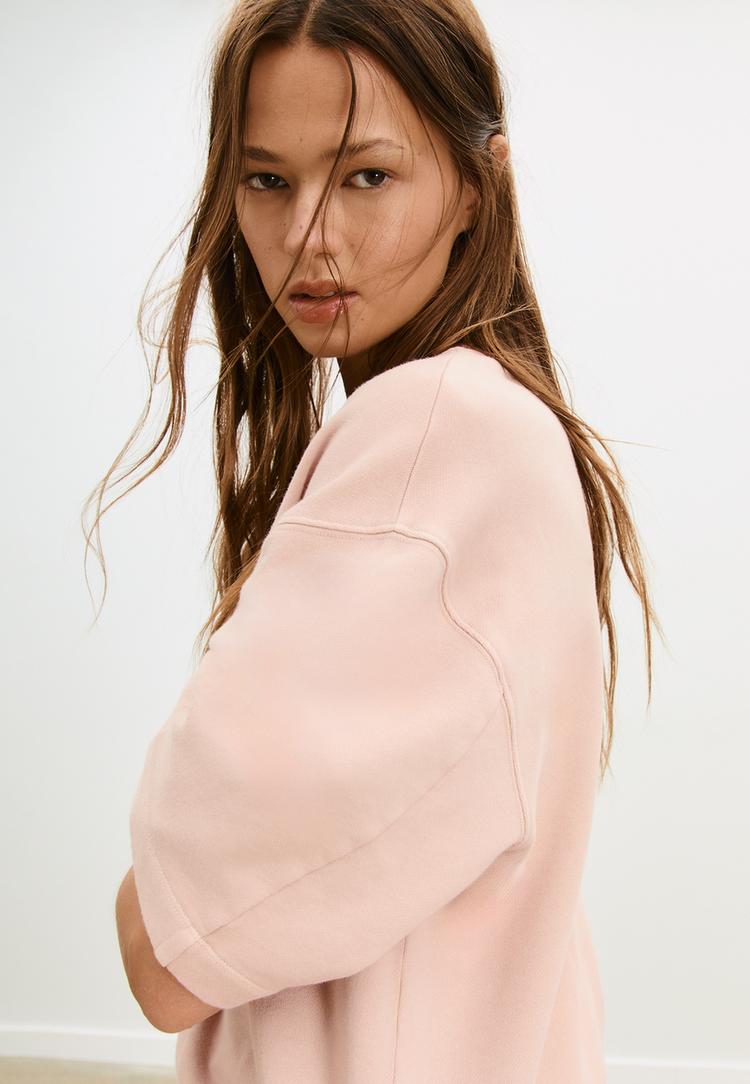 sudadera manga corta efecto lavado