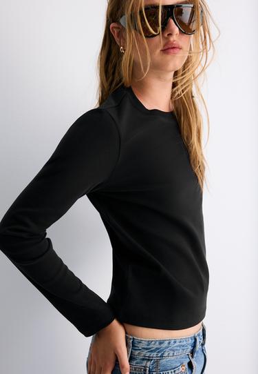 Basic regular fit cotton T-shirt — Black 4
