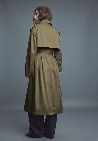 Long basic trench coat — Khaki 5