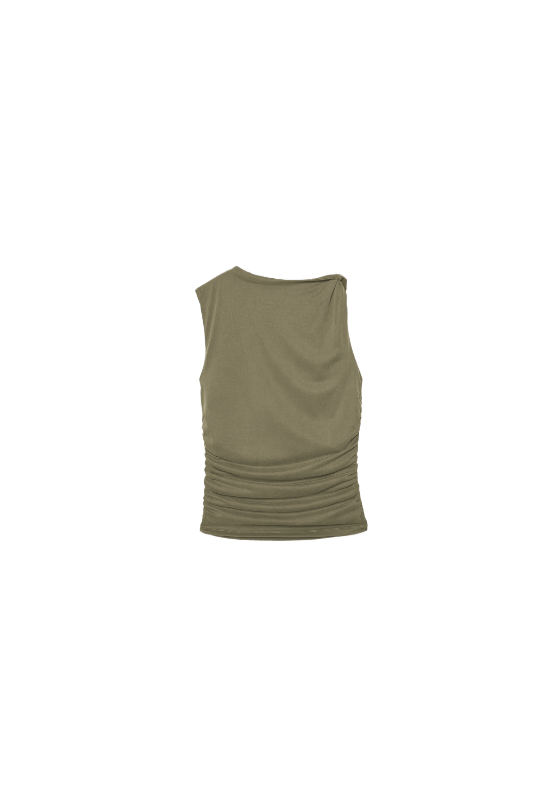 Draped fitted top — Olive green
