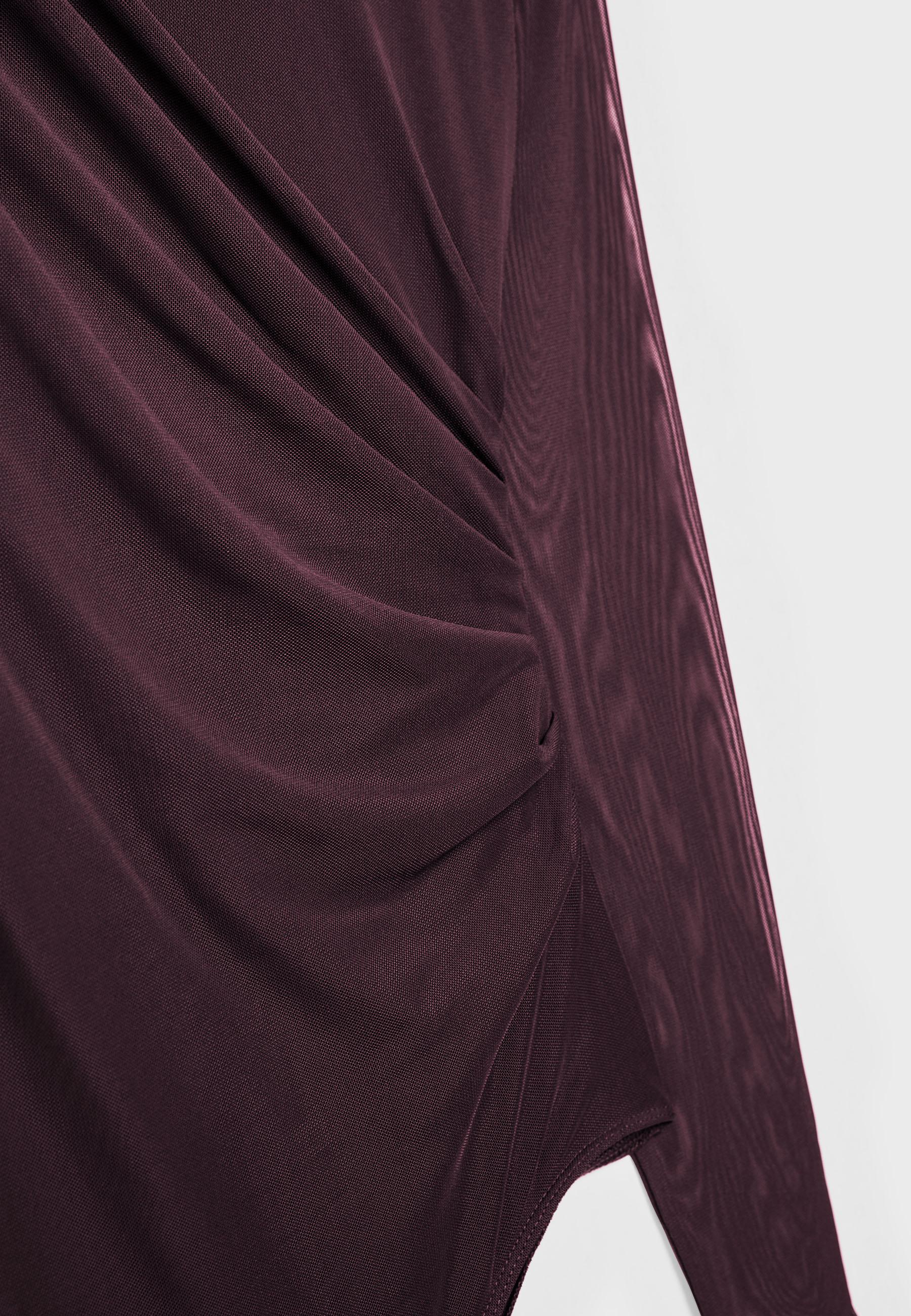 Ruched tulle bodysuit — Purple