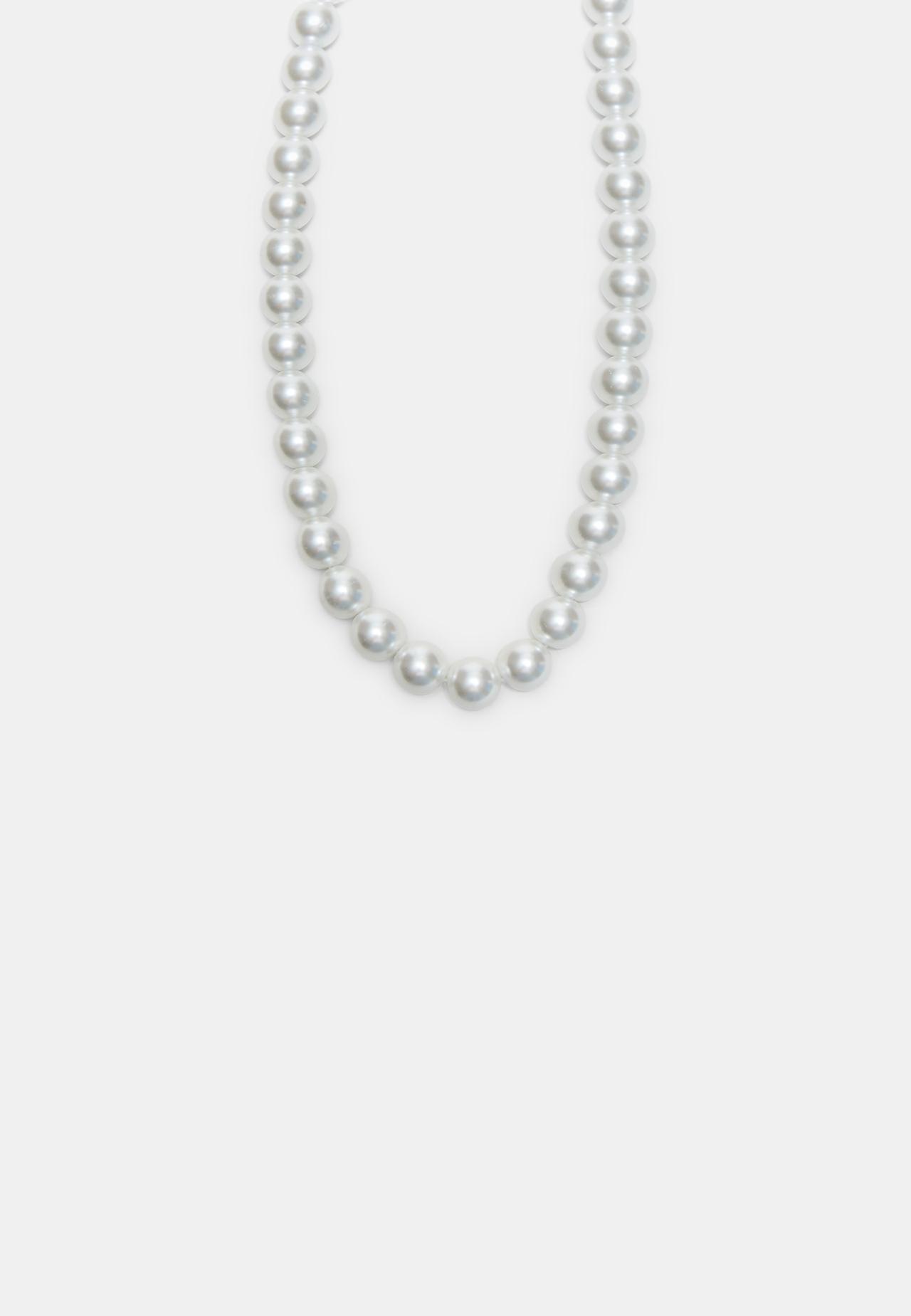 Faux pearl necklace — Gold
