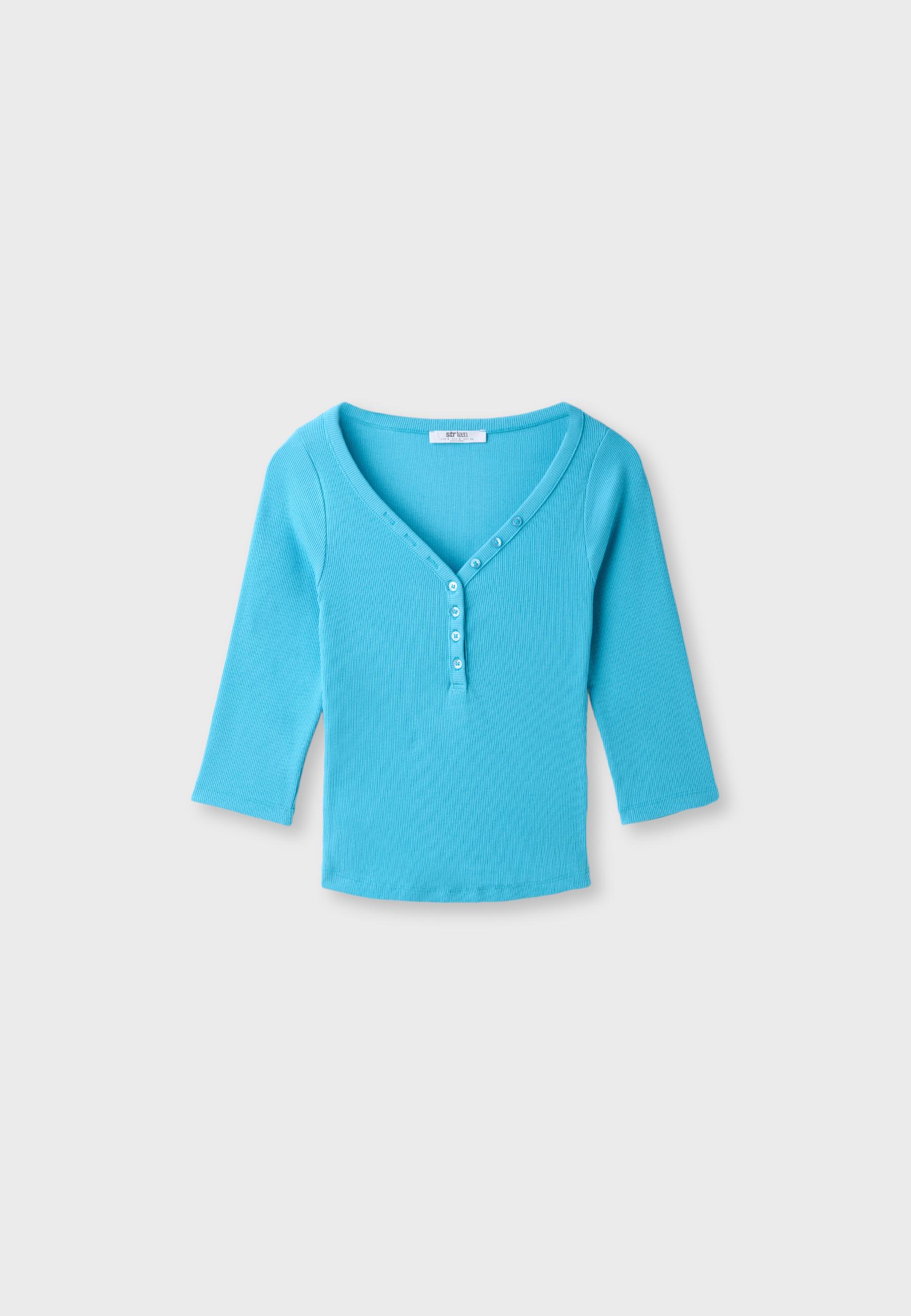 Henley T-shirt — Turquoise