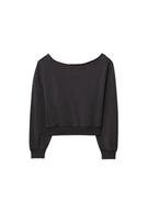 Yıkanmış görünümlü kısa sweatshirt - Görsel 10