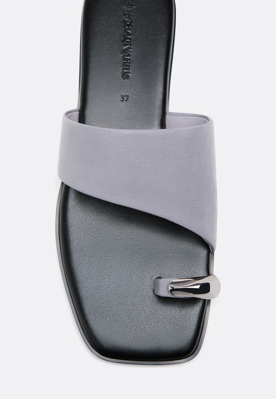 Stradivarius Flat Slider Sandals Blue 7