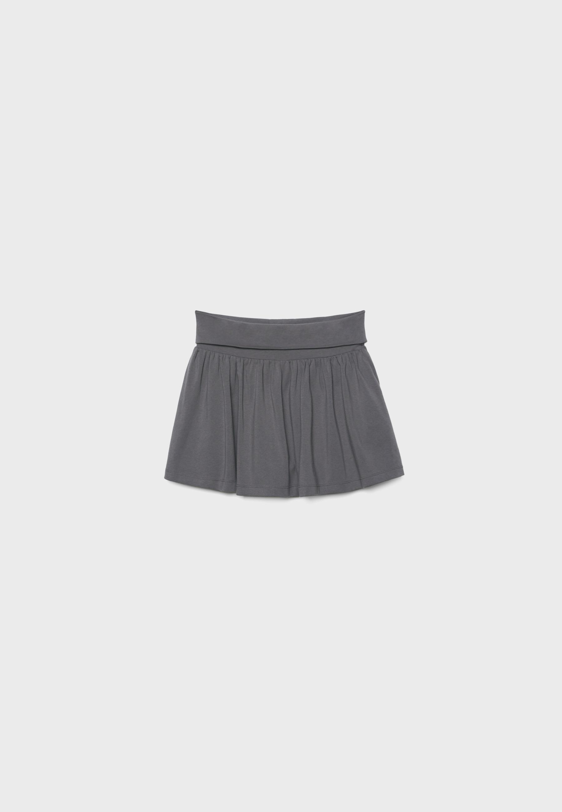 Wide-waist knit skort — Dark grey