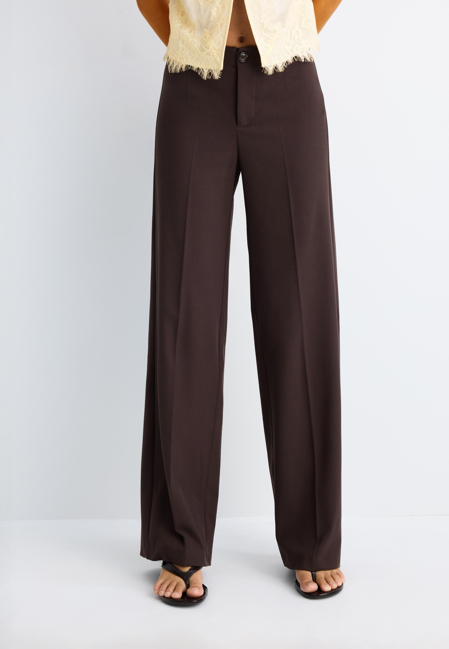 Tamme タム　∠13° WIDE SLACKS ブラウン Wide-leg trousers - Women's fashion | Stradivarius Romania