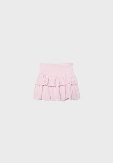 Ruffled mini skort — Pastel pink 6