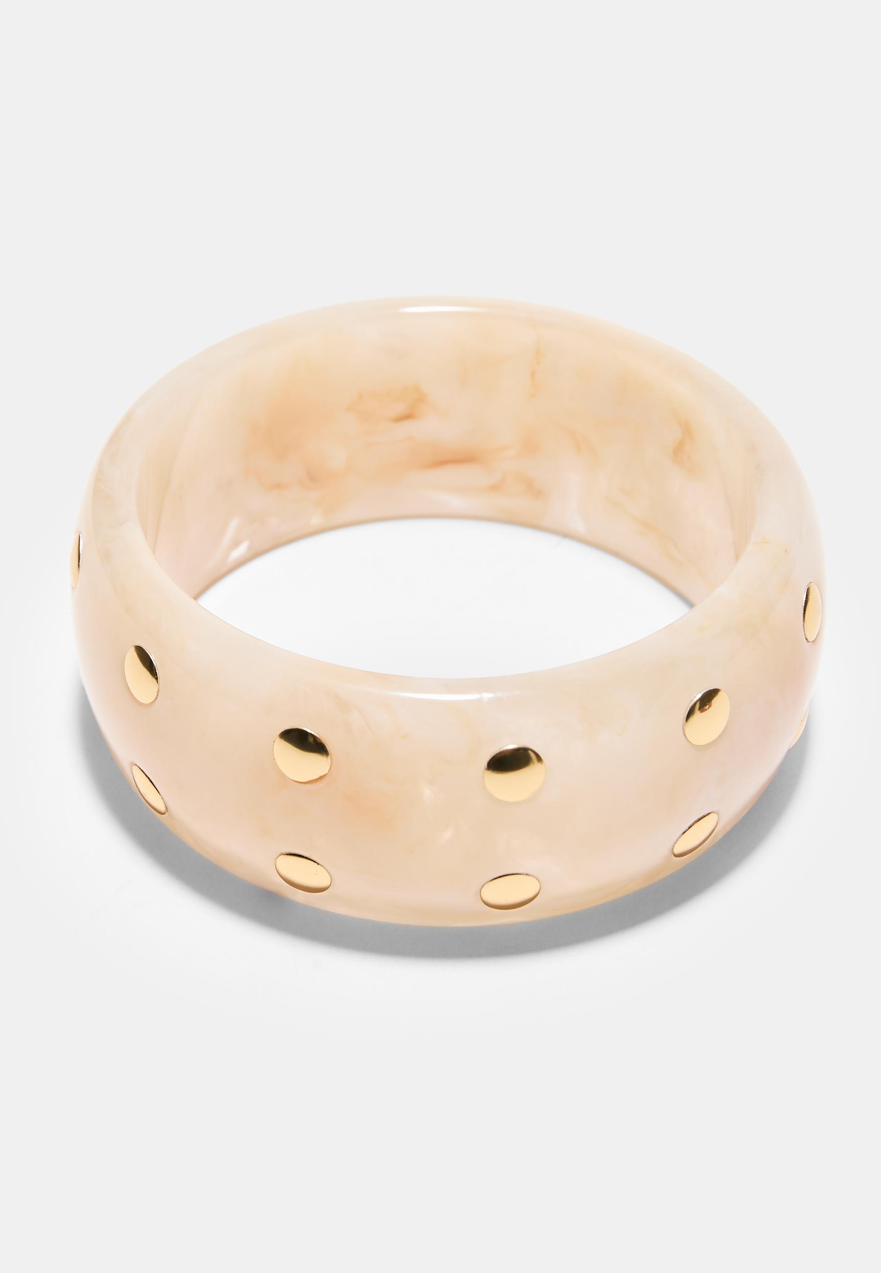 Set of 2 Studded Bracelets — Brown