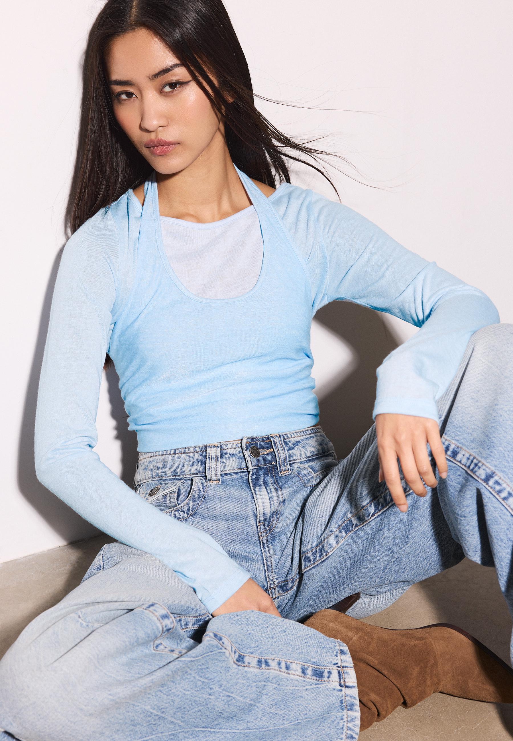 Multi-position T-shirt — Sky blue