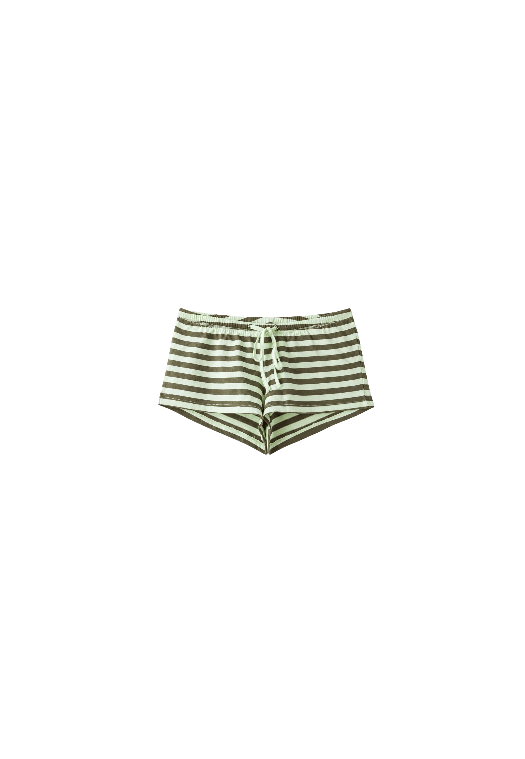 Striped mini shorts — Khaki