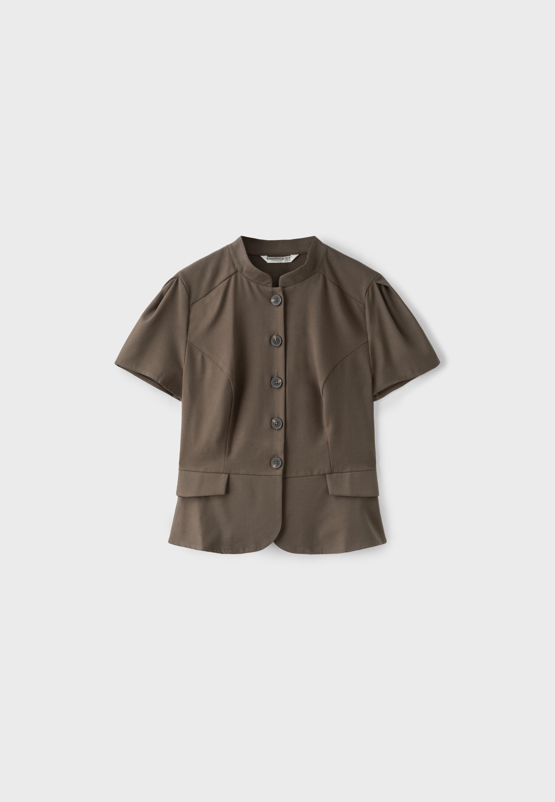 Fitted short sleeve shirt — Brown