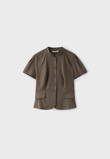 Fitted short sleeve shirt — Brown 7