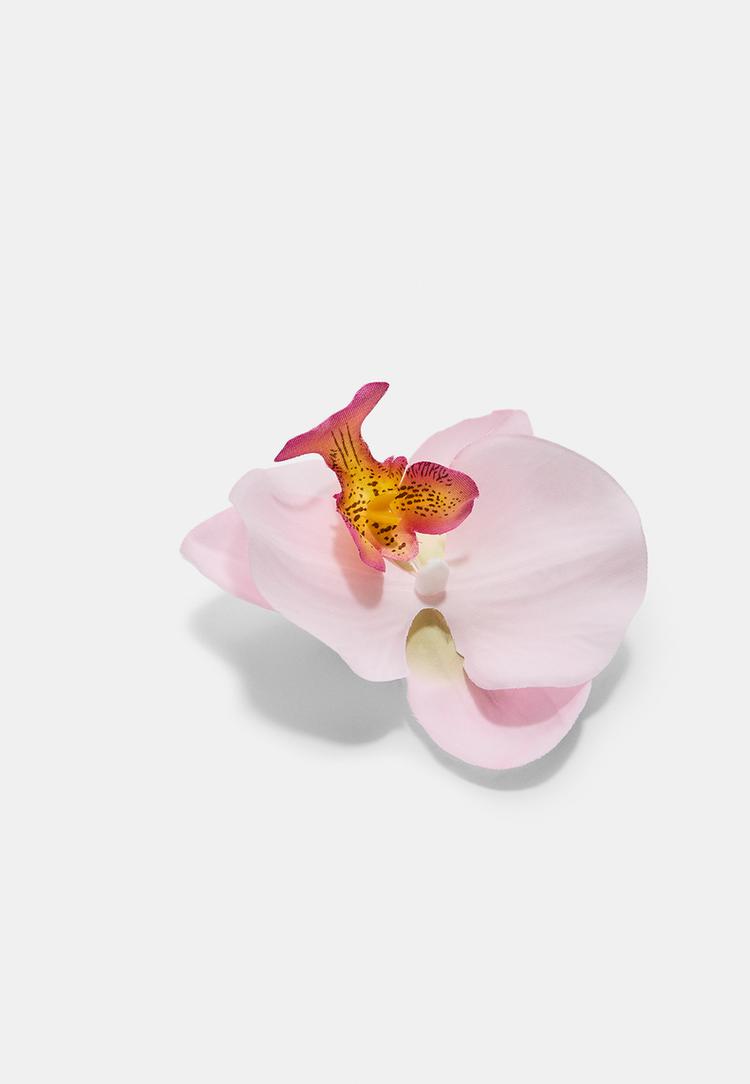 set 2 clip pelo flor orquidea