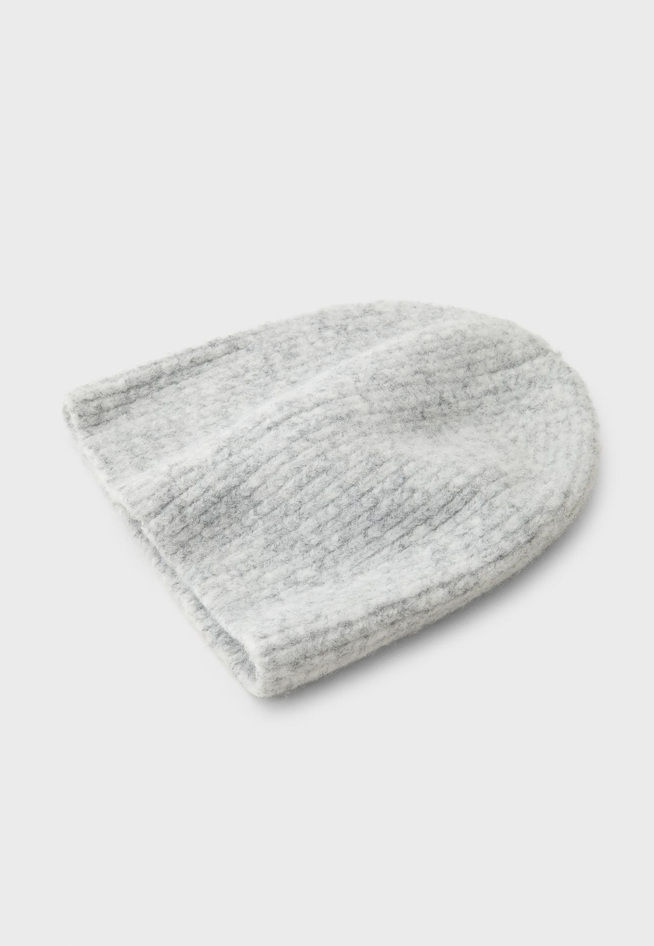 Basic beanie without turn-up — Grey melange