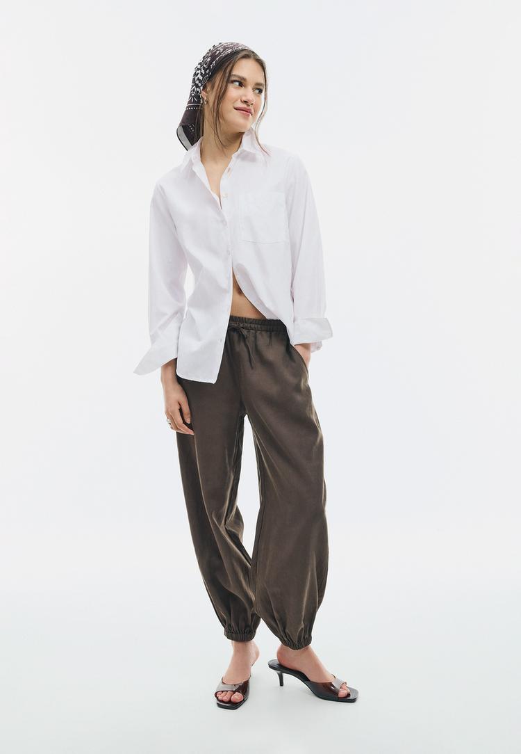 Stradivarius Βασικό Πουκάμισο Με Τσέπη Από Ποπλίνα Λευκό Xl