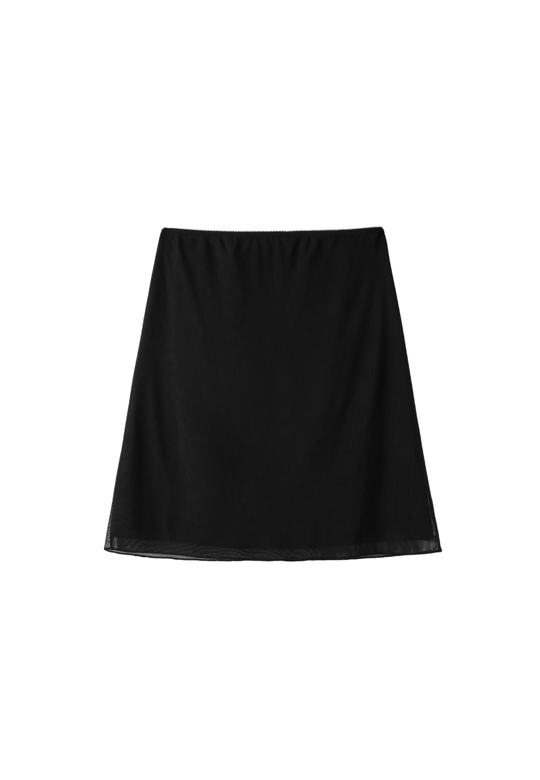 Tulle midi skirt — Black