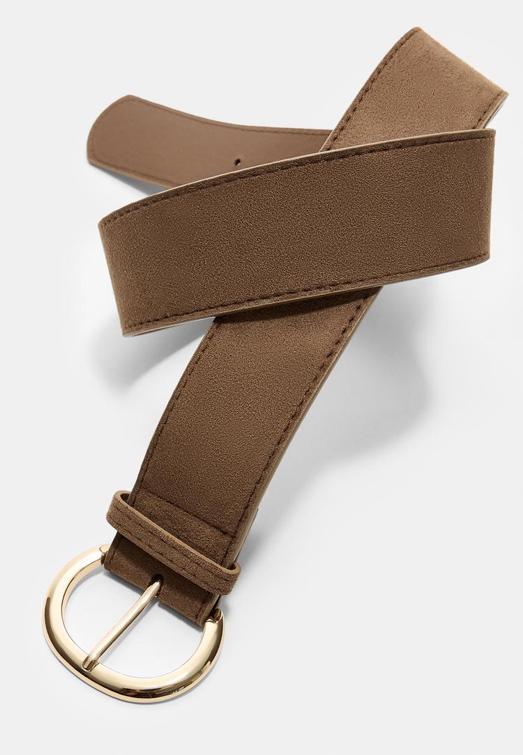 basic wide faux suede belt