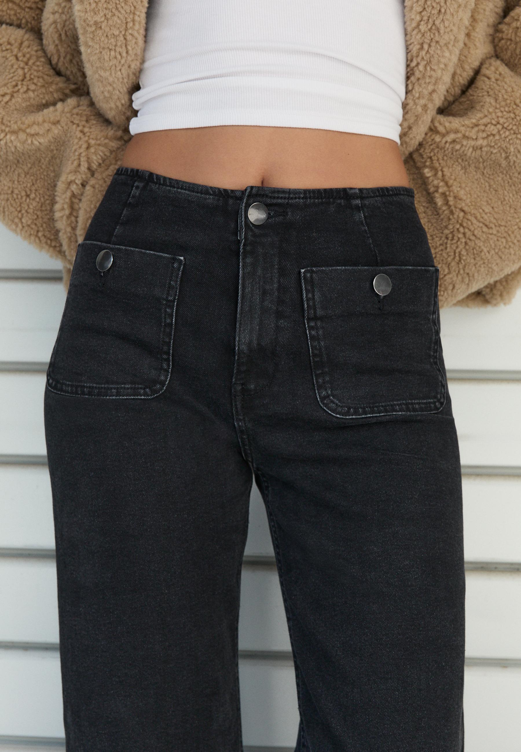 D77 Minimalist jeans with pockets — BLACK DENIM WASH