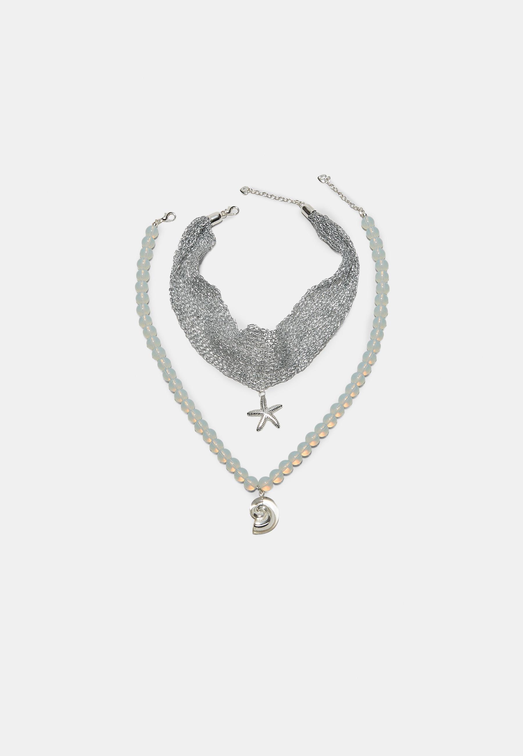 Set of 2 sea charm necklaces — Grey