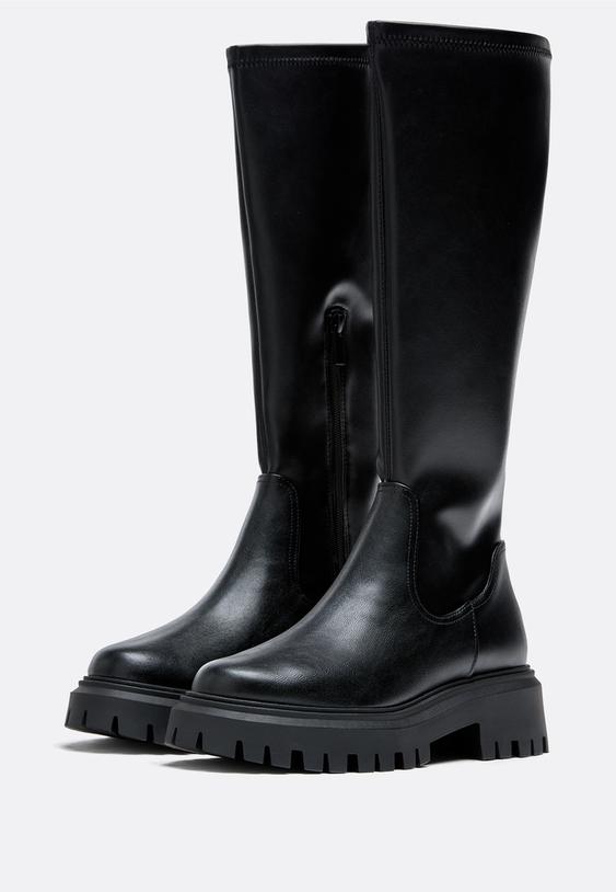 Visoki Škornji Z Ravnim Podplatom