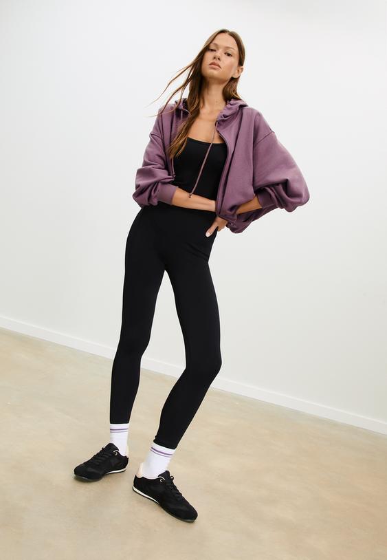 puff sleeve hooded sweatshirt