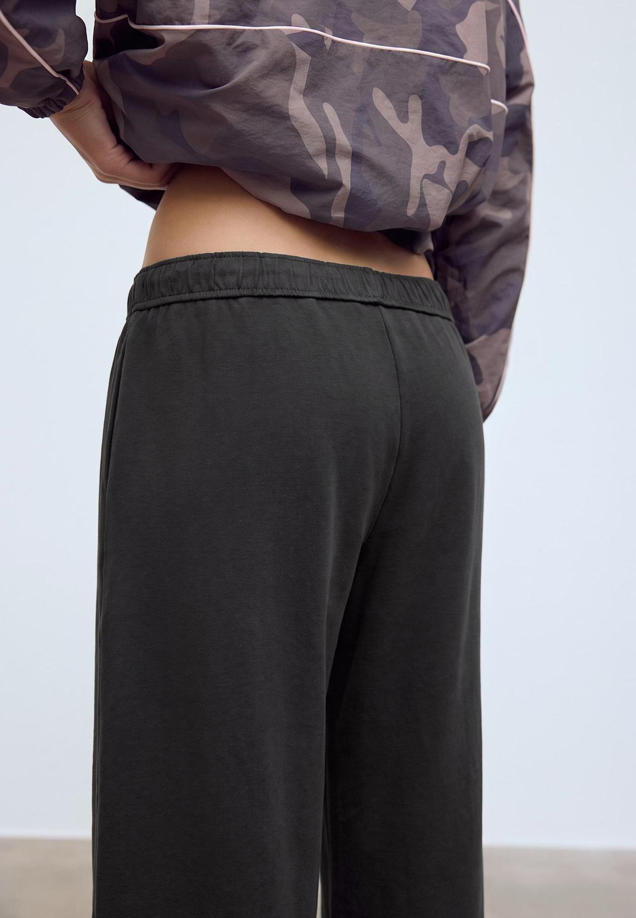 Washed-effect straight jogger trousers — Dark grey