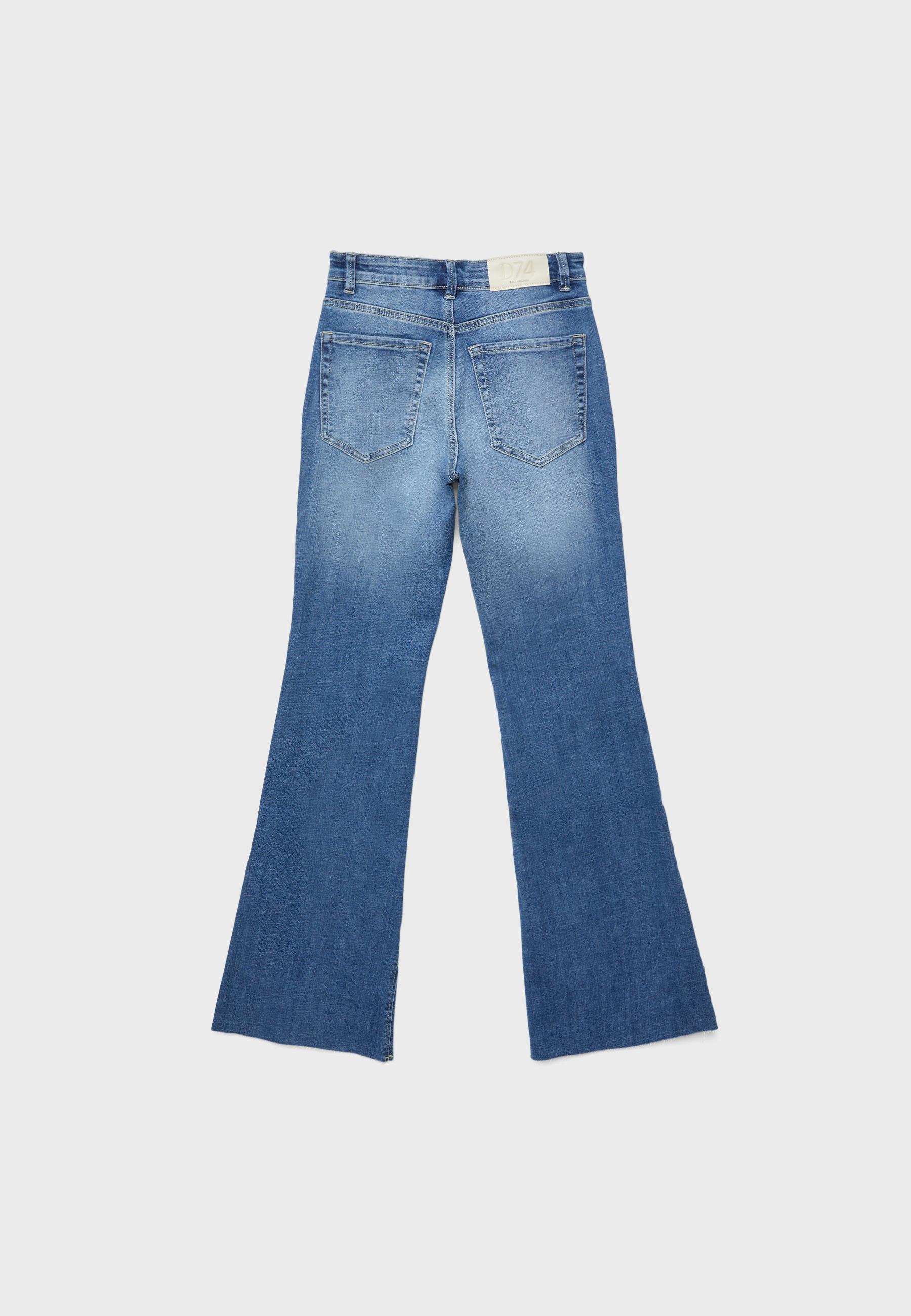 D74 yırtmaçlı çan paça jean - Görsel 9