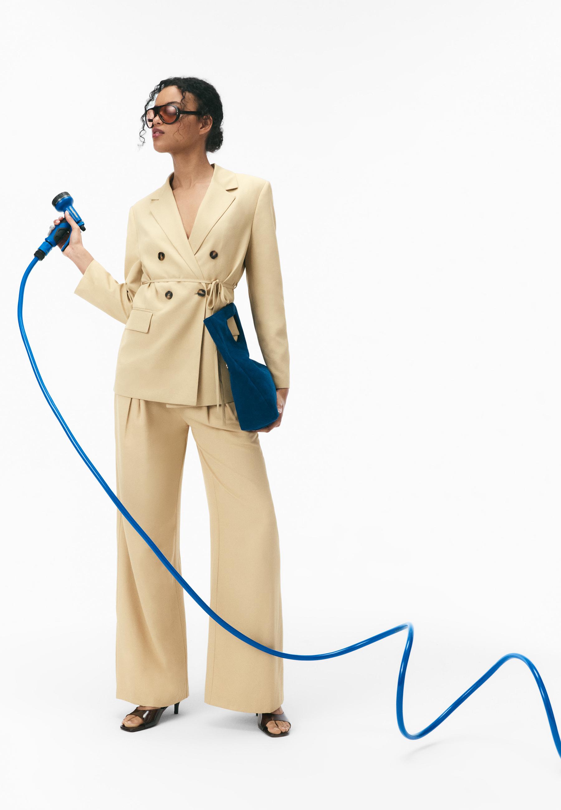 Kemerli blazer ceket - Görsel 3