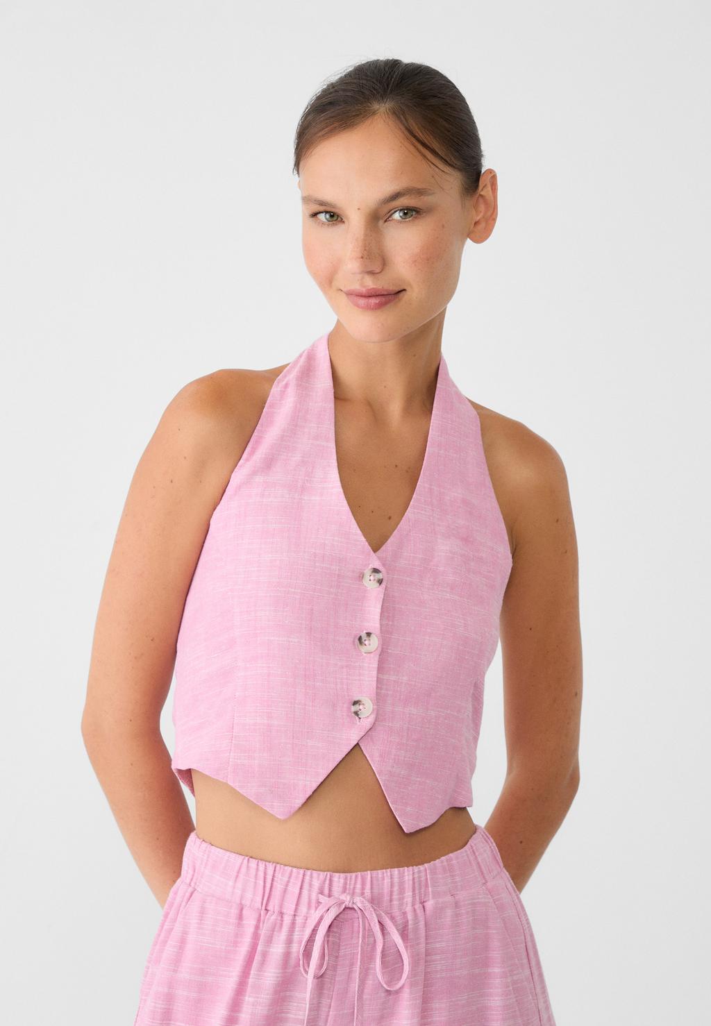 Halter waistcoat with linen