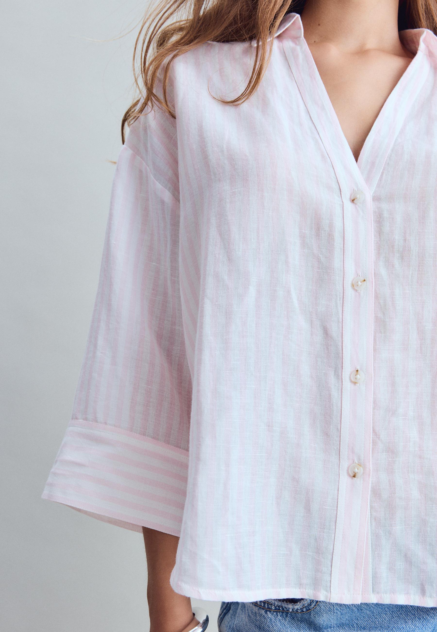 Rustic kimono sleeve shirt — Pastel pink